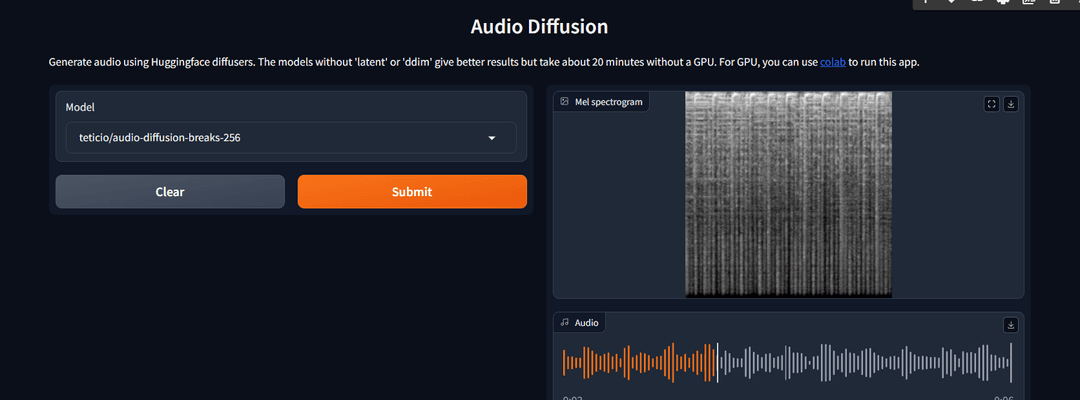 Music Generator using diffusion models